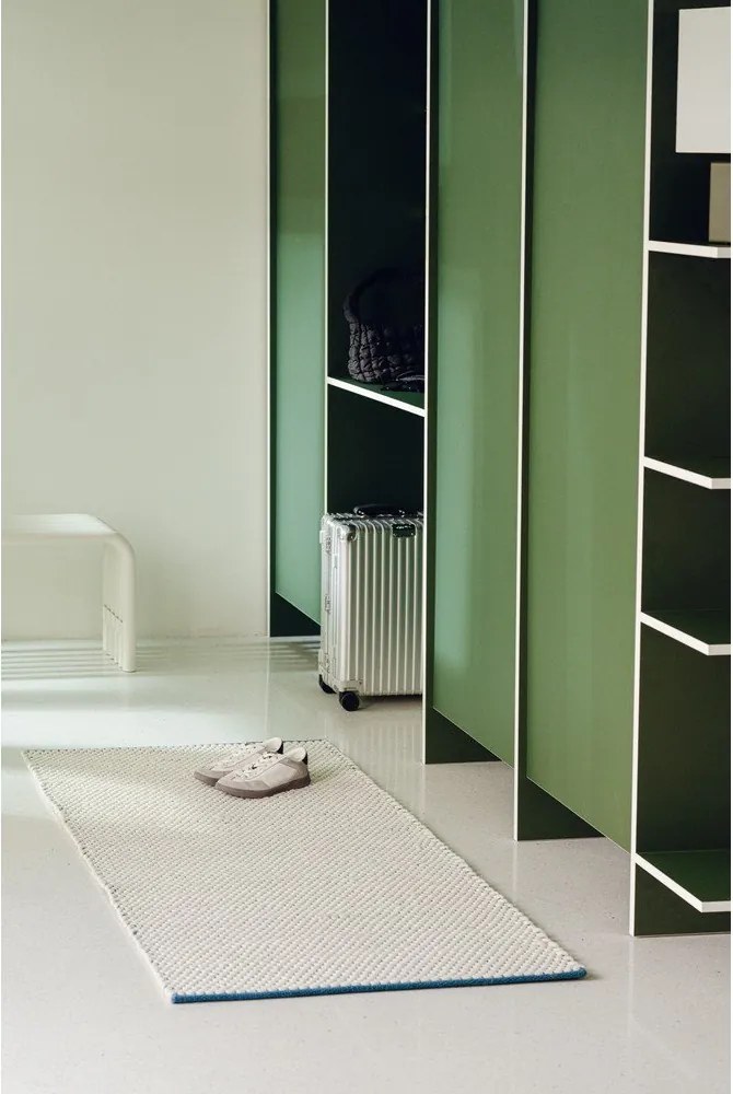 Kék-bézs kézi szövésű gyapjú szőnyeg 200x300 cm Lenu – noo.ma