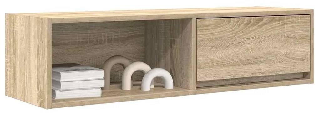 2 db sonoma tölgy színű szerelt fa TV-szekrény 100x31x25,5cm
