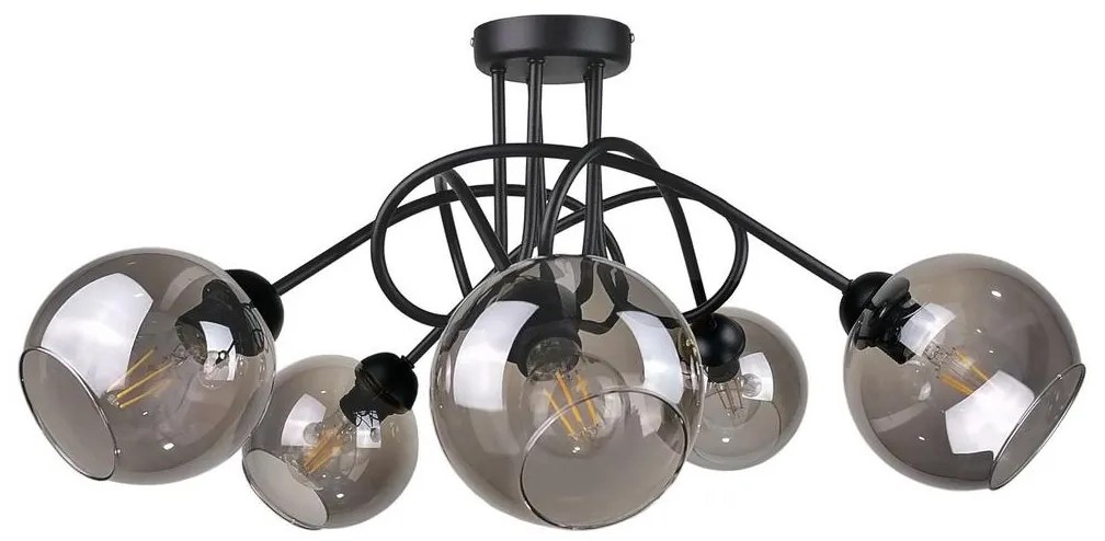 Keter Lighting Felületre szerelhető csillár RIN 5xE27/60W/230V fekete NA0238
