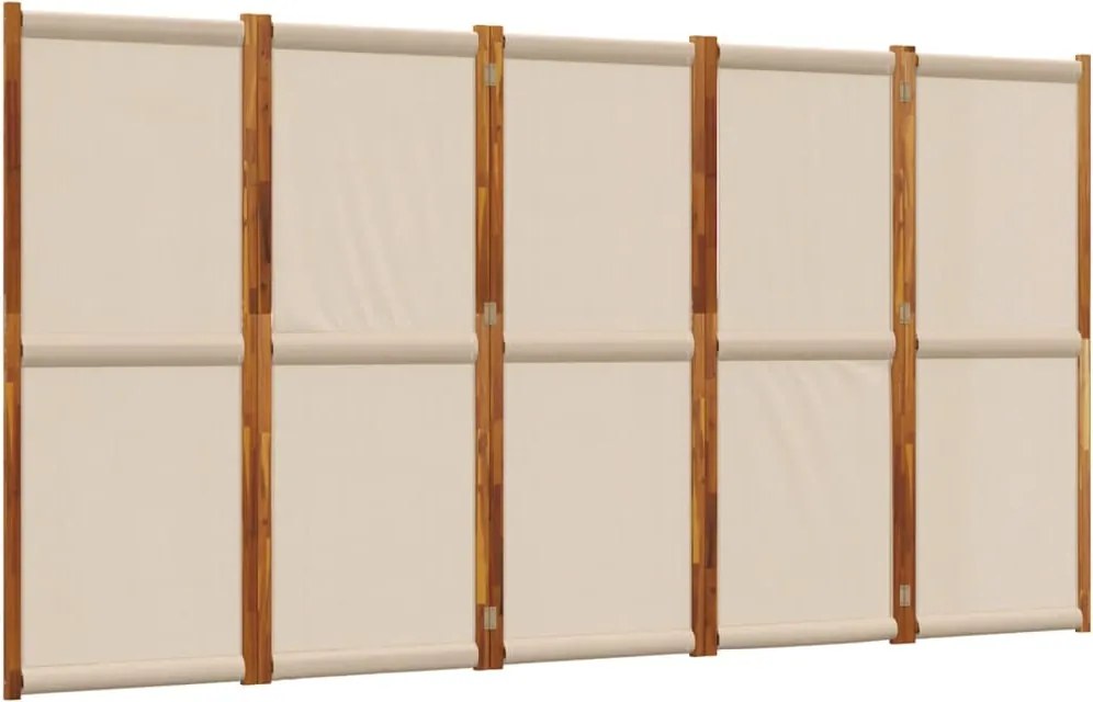 vidaXL 5 paneles tópszínű térelválasztó 350 x 180 cm