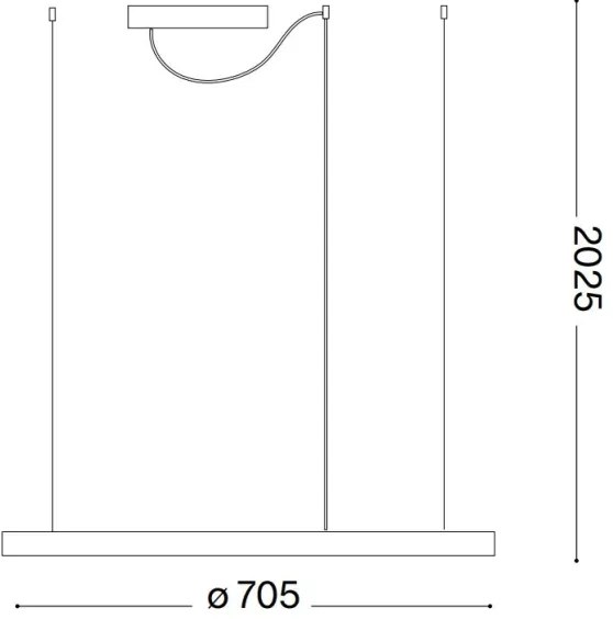 Ideal Lux - LED csillár kábelen ORACLE SLIM LED/37W/230V 4000K, átm. 70 cm, fehér