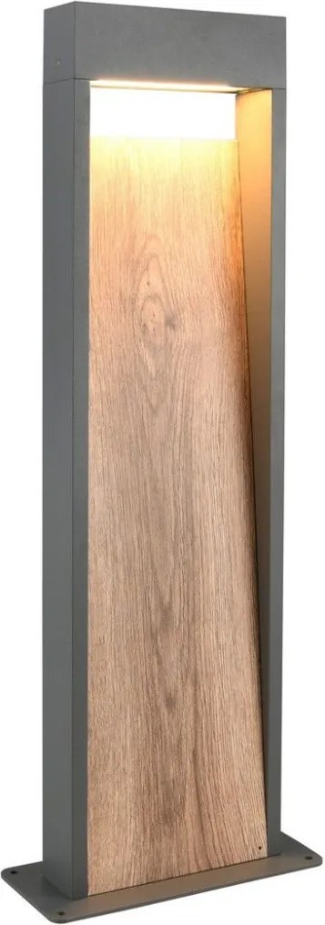 TRIO 546960135 SALMON Modern Kültéri Állólámpa Sötét Fa, Világos Fa LED IP44