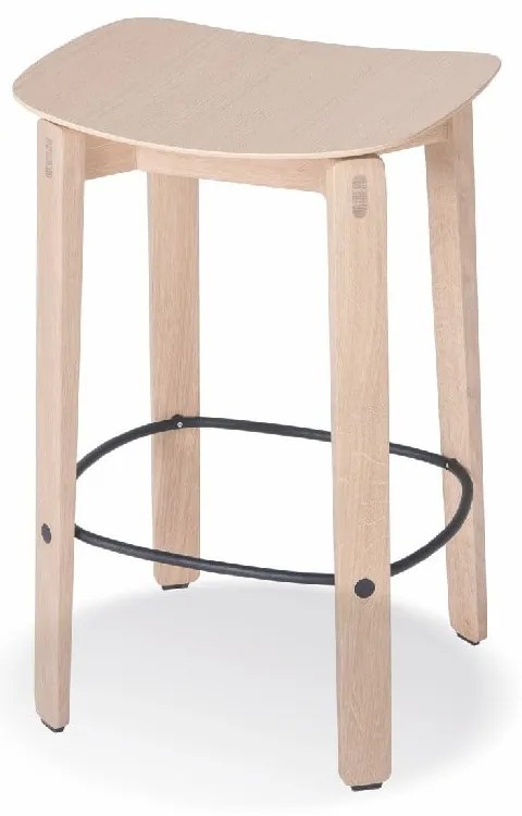 Natúr színű tölgyfa bárszék (ülésmagasság 65 cm) Nora – Gazzda