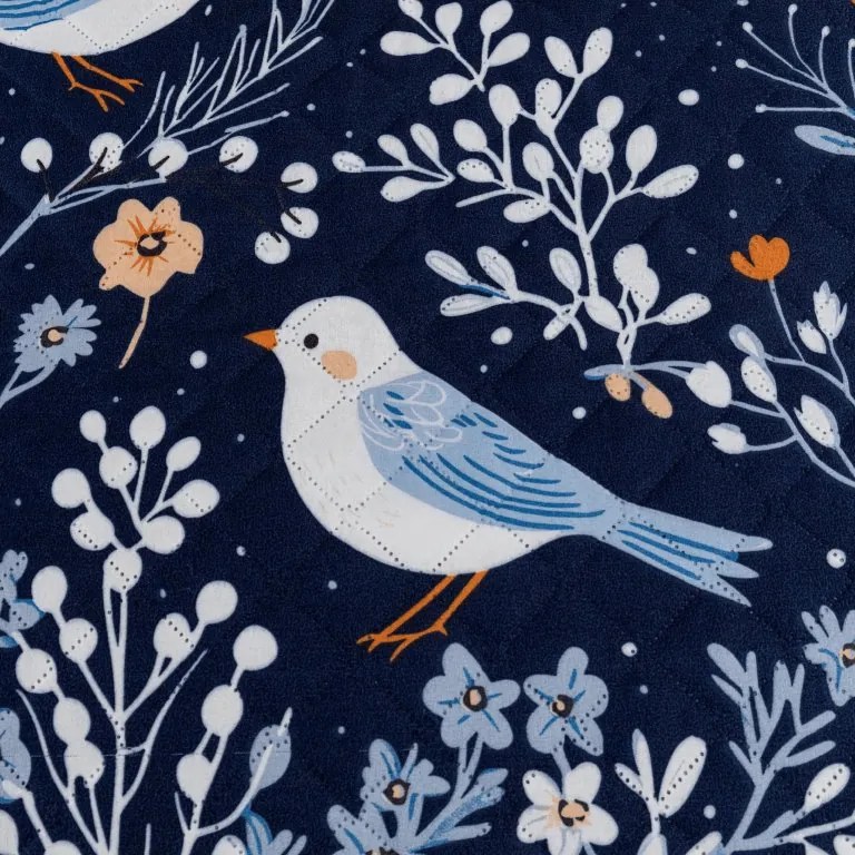Ágytakaró DENIM BIRDS, kék Méret: 220 x 240 cm