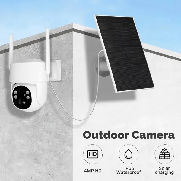 Immax NEO 07820L - Okos kültéri napelemes kamera beépített érzékelővel, 6000 mAh akkumulátorral, IP65 védelemmel