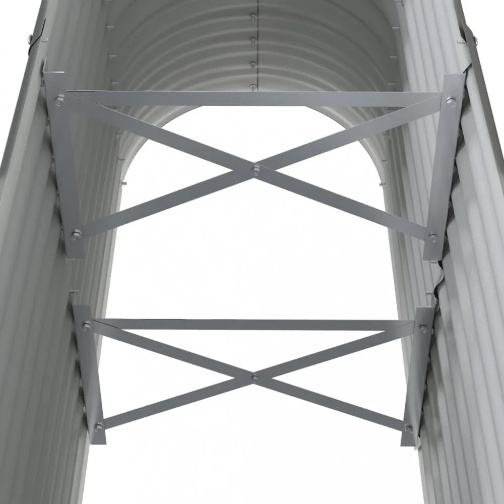 szürke horganyzott acél kerti magaságyás 114x40x68 cm