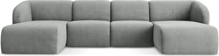 Szürke zsenília sarokkanapé (U alakú) Lani – Makamii