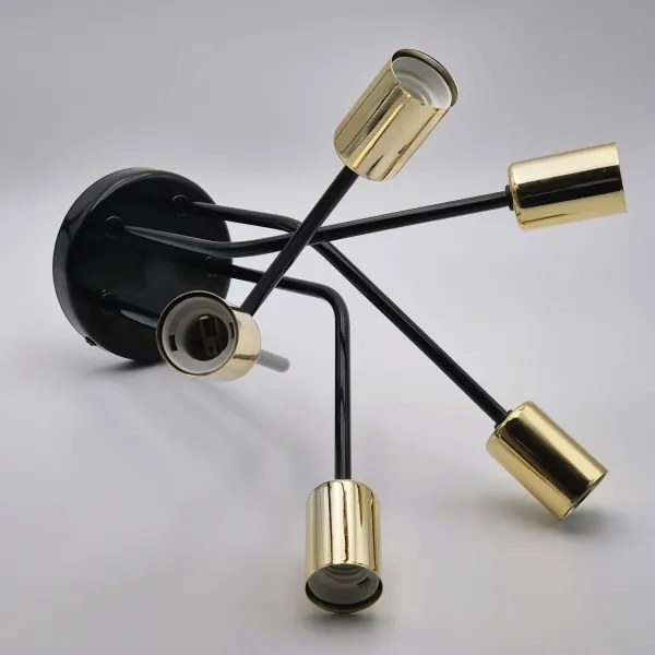 Csillár rúdon PRIYA 5xE27/15W/230V fekete