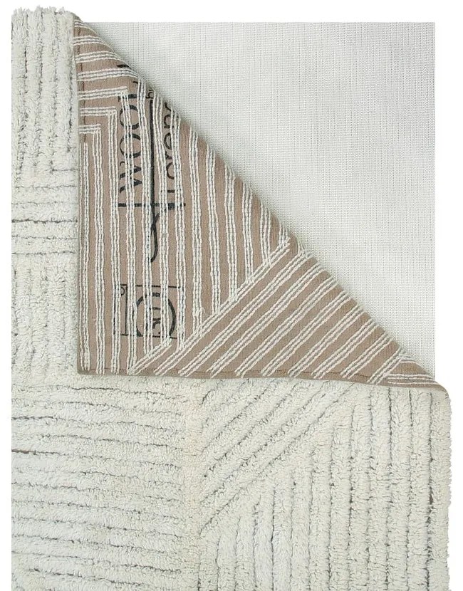 Krémszínű mosható kézi szövésű gyapjú szőnyeg 170x240 cm Almond Valley – Lorena Canals