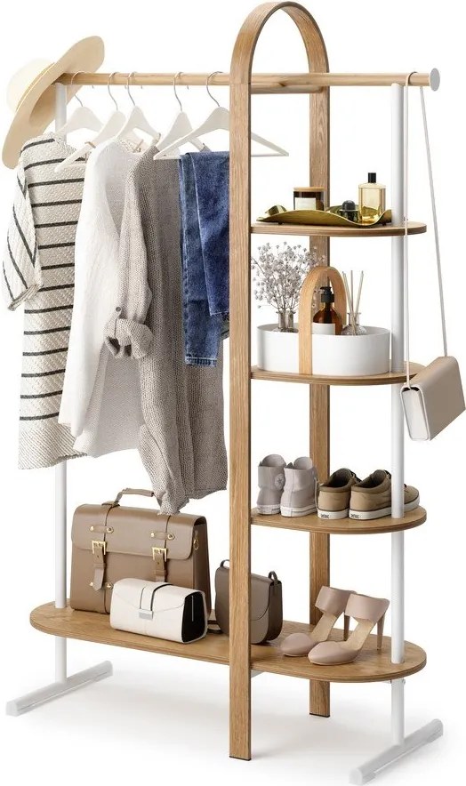 Fehér-natúr színű eukaliptusz előszoba bútor Bellwood – Umbra