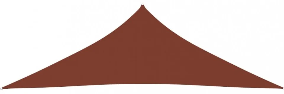 terrakotta háromszögű oxford-szövet napvitorla 3,5x3,5x4,9 m