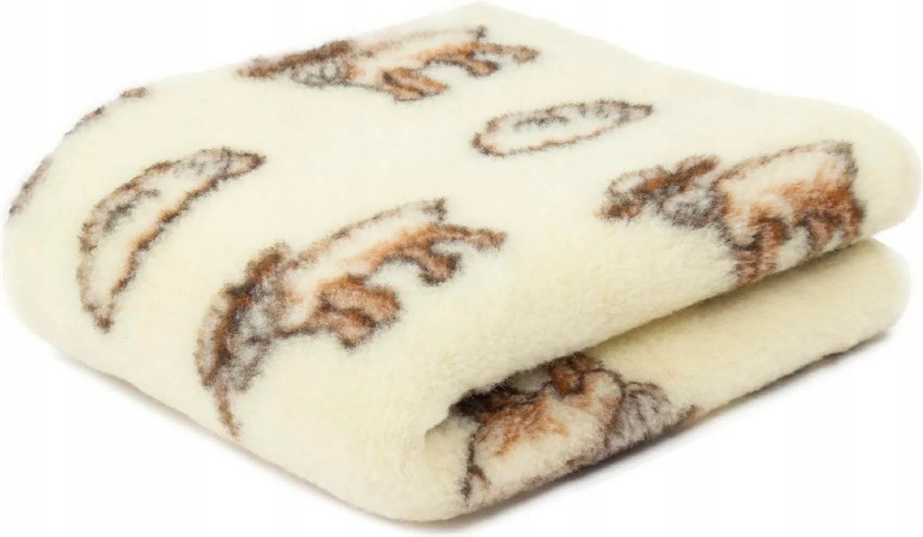 Merinó gyapjú takaró 75x100 Bárányok krémszínű, bárány motívummal