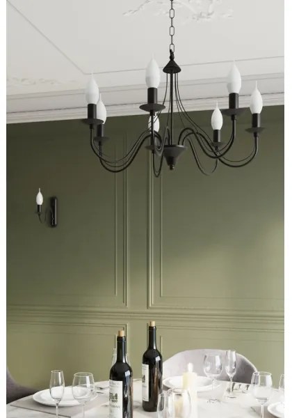 Csillár láncon MINERWA 5 5xE14/40W/230V fekete