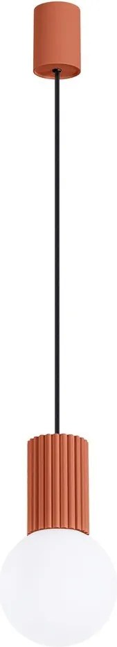 Narancssárga függőlámpa üveg búrával ø 12 cm Orbital – Sollux