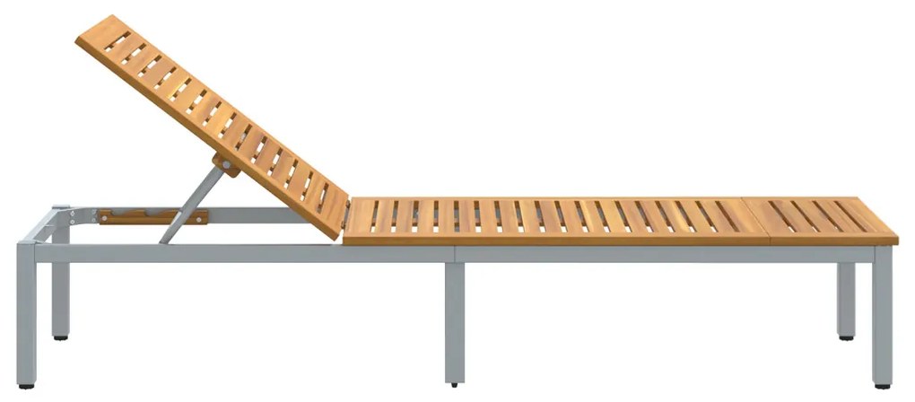 Nyugágy Szürke 200x55x35 cm Tömör Akáciából