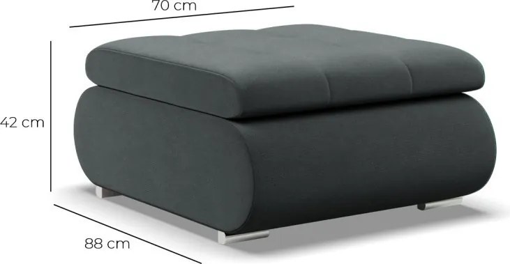 Tokio puff, bársony, szürke