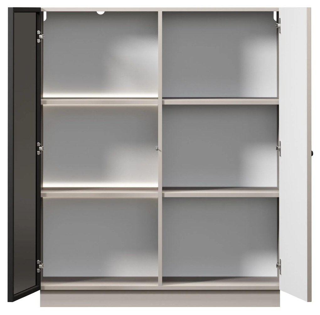 Lorini vitrin 100 cm - kasmír / fekete fogantyú