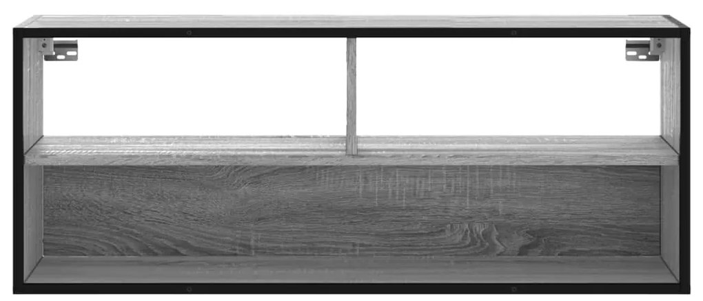 szürke sonoma színű szerelt fa és fém TV-szekrény 100x31x39,5cm