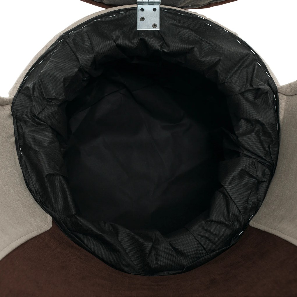 Fotel tárhellyel, bézs/barna, PERSI