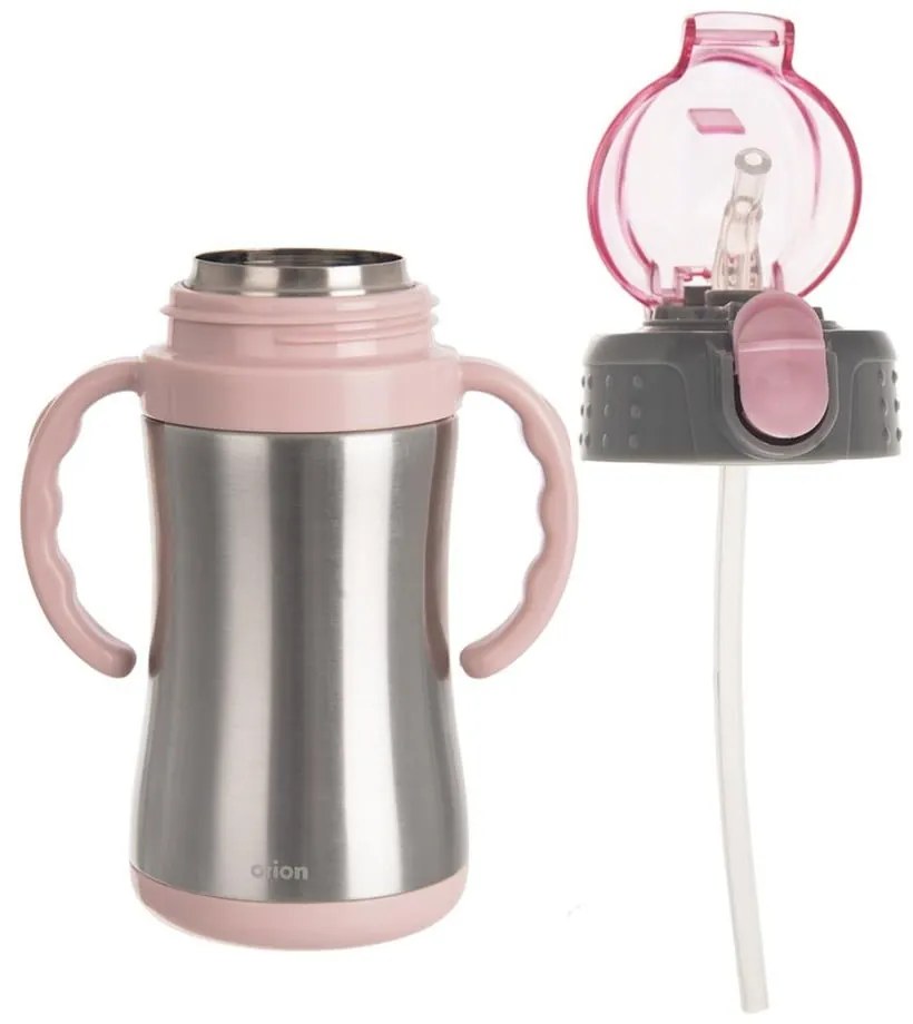 Világos rózsaszín rozsdamentes acél gyerek ivópalack 330 ml – Orion