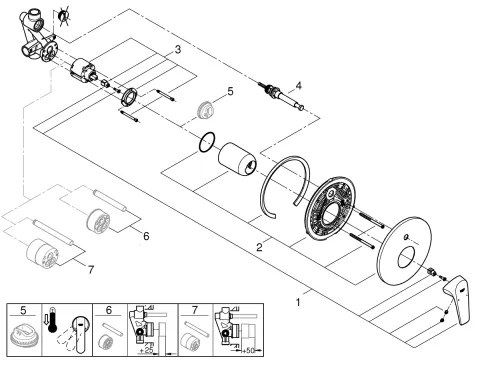 GROHE 29117000 - LINEARE kádcsaptelep, fényes króm