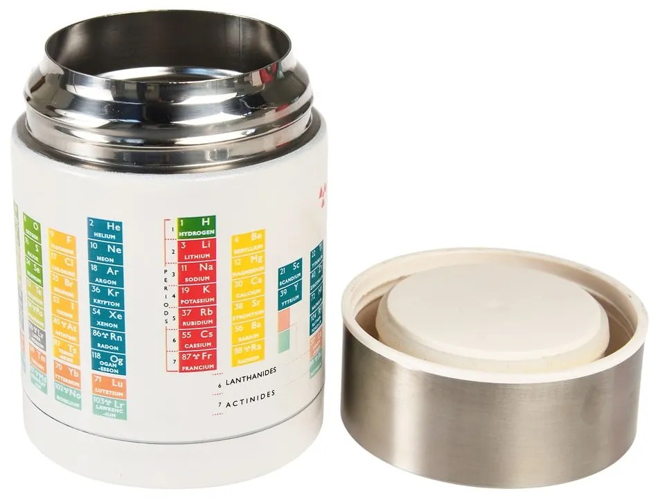 Krémszínű-ezüstszínű ételtartó gyerek termosz 450 ml Periodic Table – Rex London