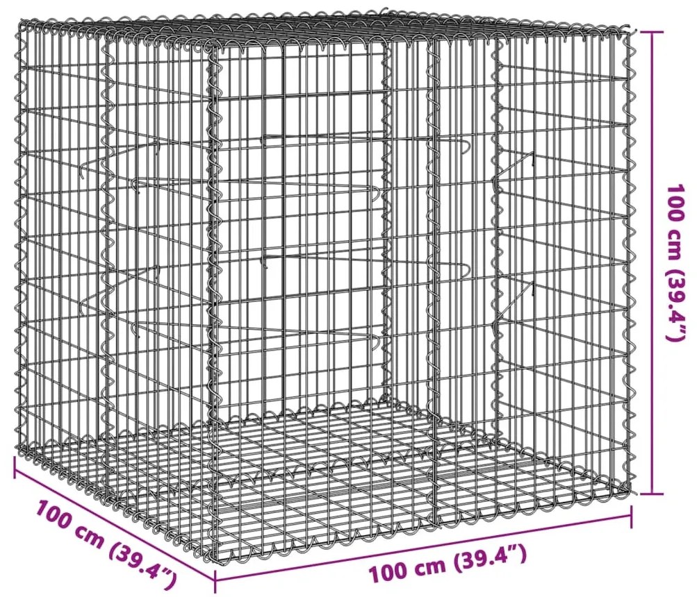 horganyzott vas gabion kosár fedéllel 100 x 100 x 100 cm