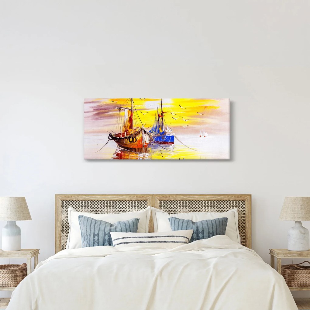Kép - A csónak festménye (120x50 cm)