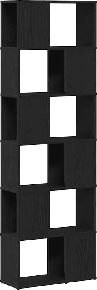 vidaXL fekete tölgy könyvszekrény/térelválasztó 60 x 24 x 186 cm