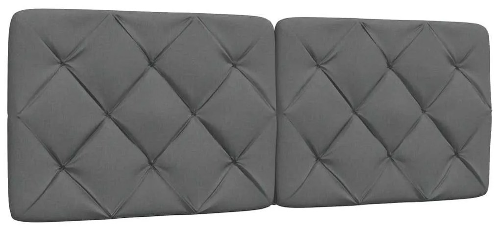 sötétszürke szövet ágykeret LED-es matrac nélkül 140x200 cm