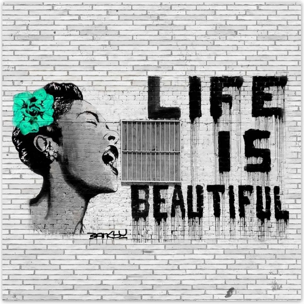Poszterek 140x140 Banksy Life is beautiful