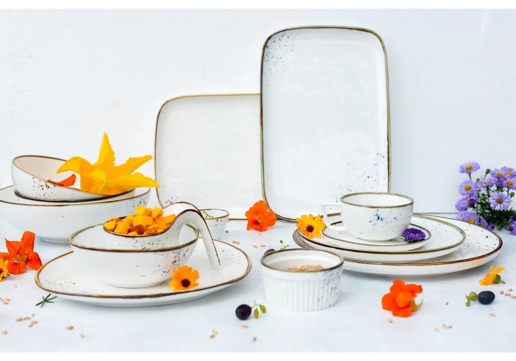 Mäser Kávéscsésze Pintar White kék pöttyös 14 cm, L