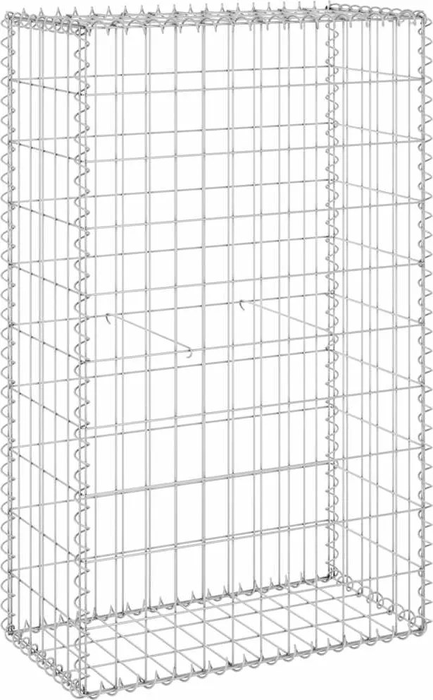 vidaXL horganyzott acél gabion fal fedéllel 60 x 30 x 100 cm