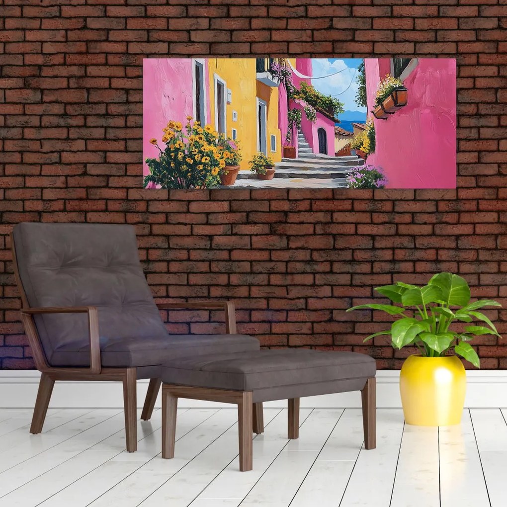 Kép - Rózsaszín sikátor (120x50 cm)