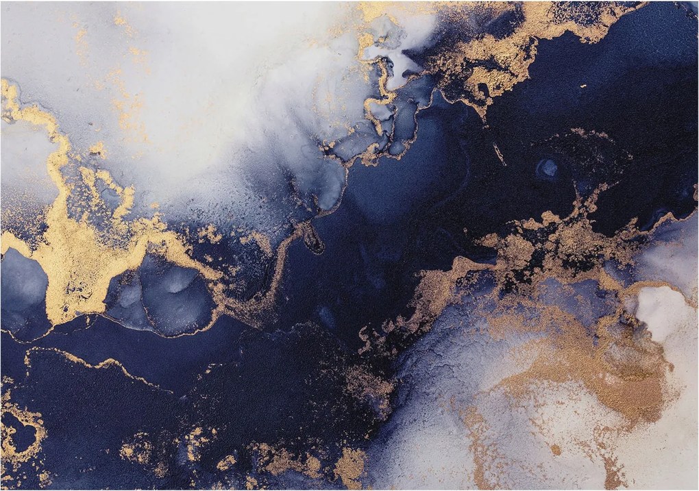 Dekoratív fotótapéta falra Könnyű összeszerelés Sötétkék hullámok 208x146 Ragasztó