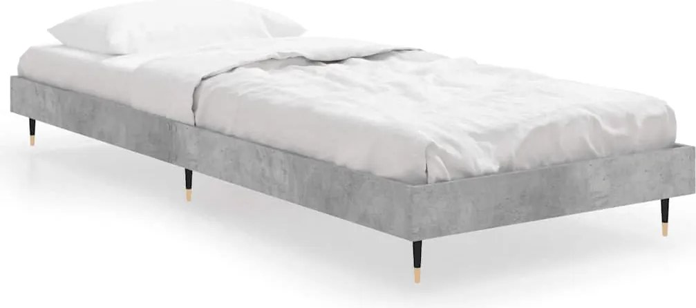 vidaXL betonszürke szerelt fa ágykeret 75 x 190 cm