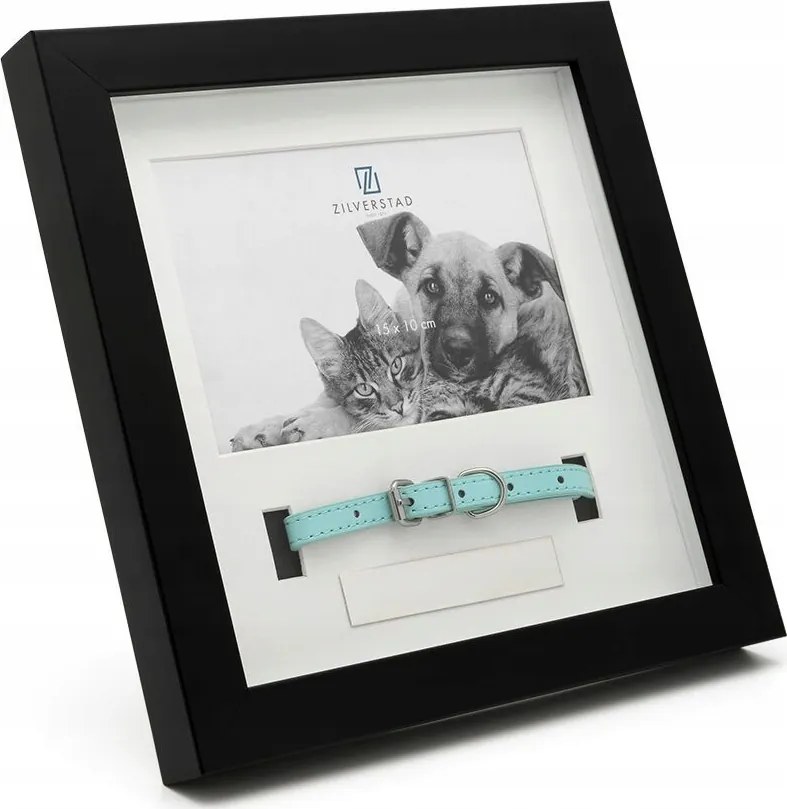 Képkeret matt fekete Állatok ajándéktárgy gravírozással 10x15 cm