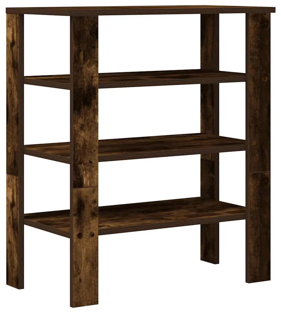 füstös tölgy színű szerelt fa cipőtartó 61x32x70 cm
