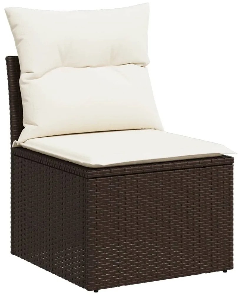 6 részes barna polyrattan kerti ülőgarnitúra párnával