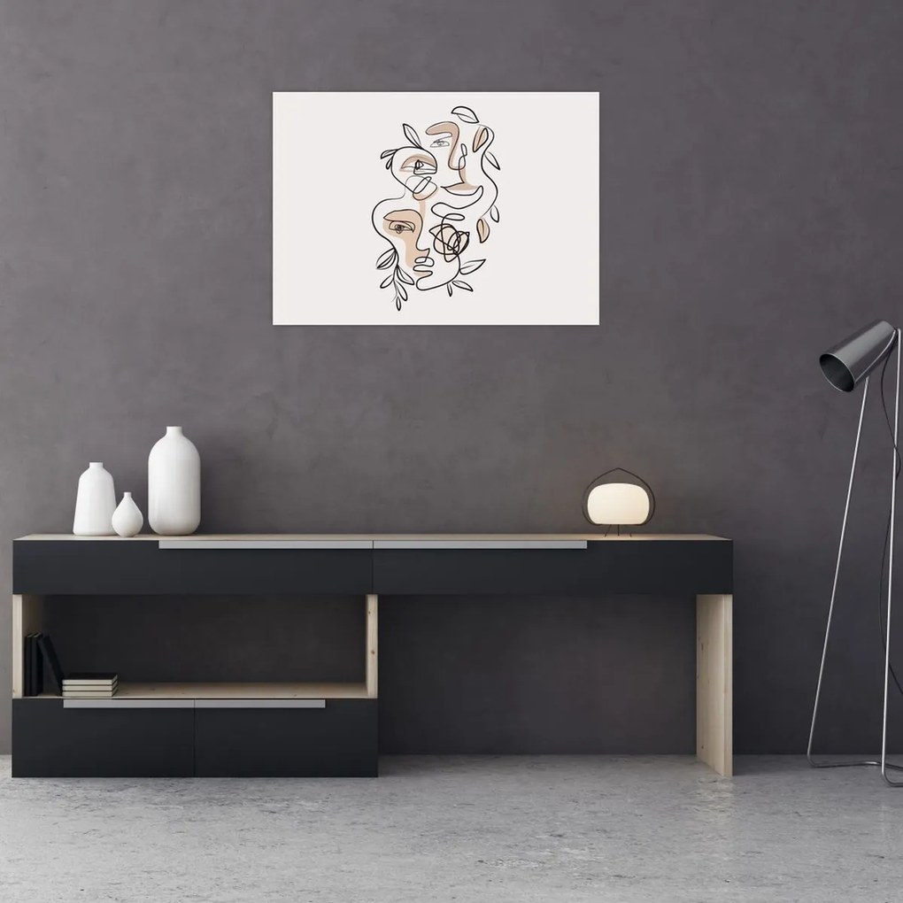 Kép - Line art arckezelés (70x50 cm)