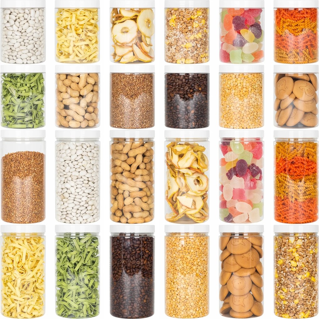 24x Befőttesüveg Élelmiszer Tartály Ömlesztett Termékek 1L 1,5L