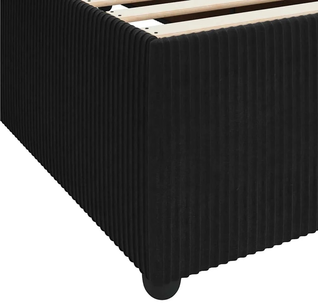 Ágykeret matraccal matracmal Fekete 120 x 190 cm Bársony