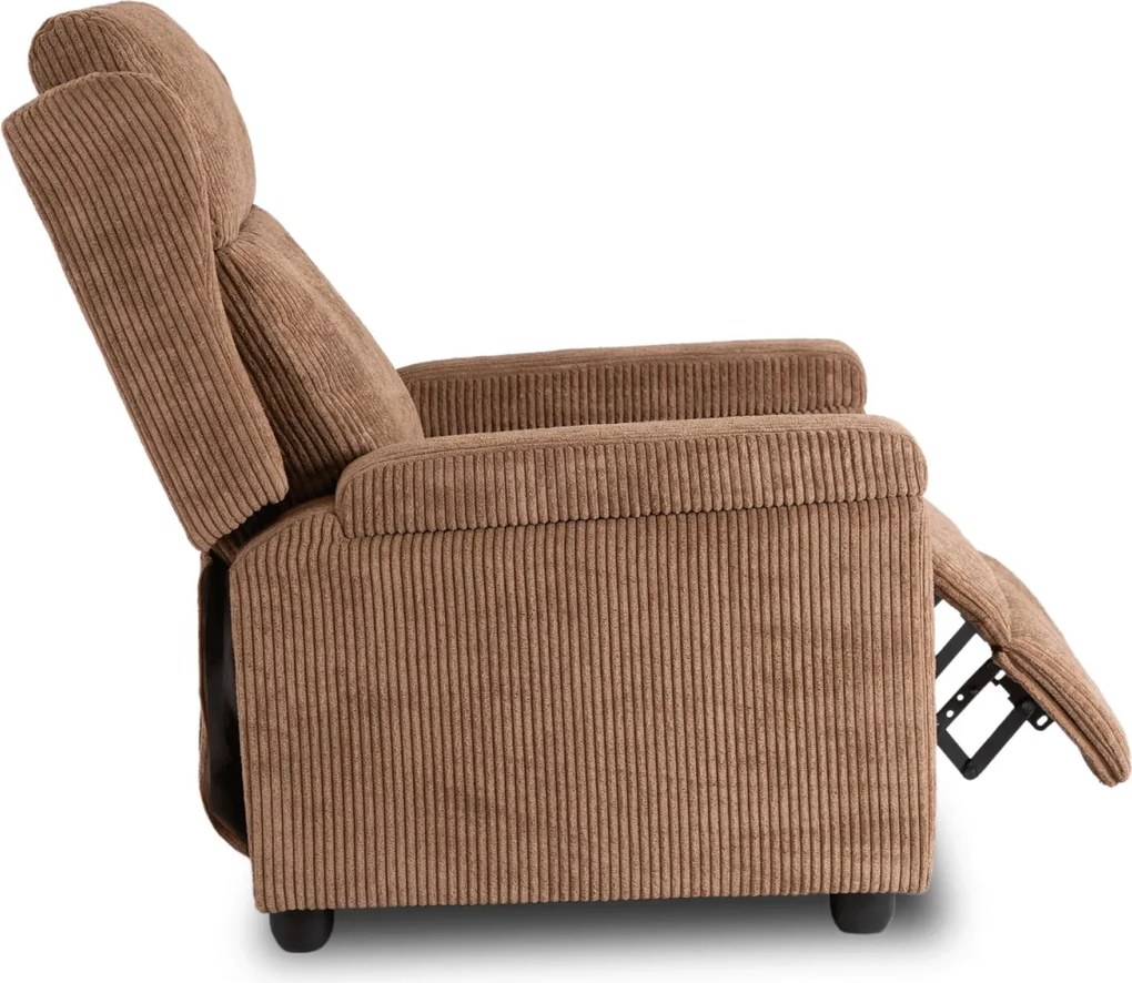 Dönthető fotel barna kord kárpittal – SPENCER