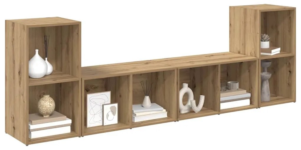 TV szekrény garnitúra 4 pcs kézműves tölgy 37 x 35 x 72 cm