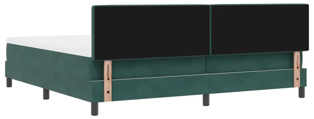 Boxspring Ágy Matrac Közepes Zöld 200x200 cm Velúr
