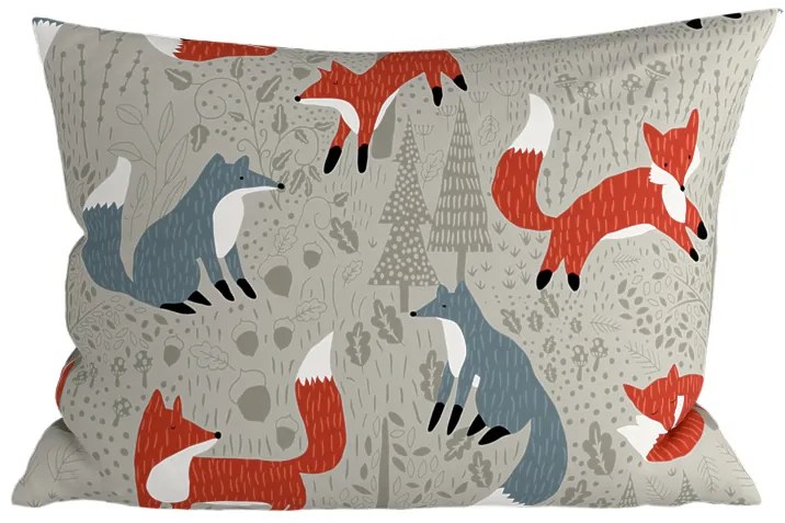 2 db Díszpárnahuzat FOXIVA 40x60 cm, szürke