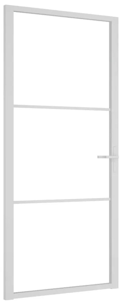 Fehér ESG üveg és alumínium beltéri ajtó 93 x 201,5 cm