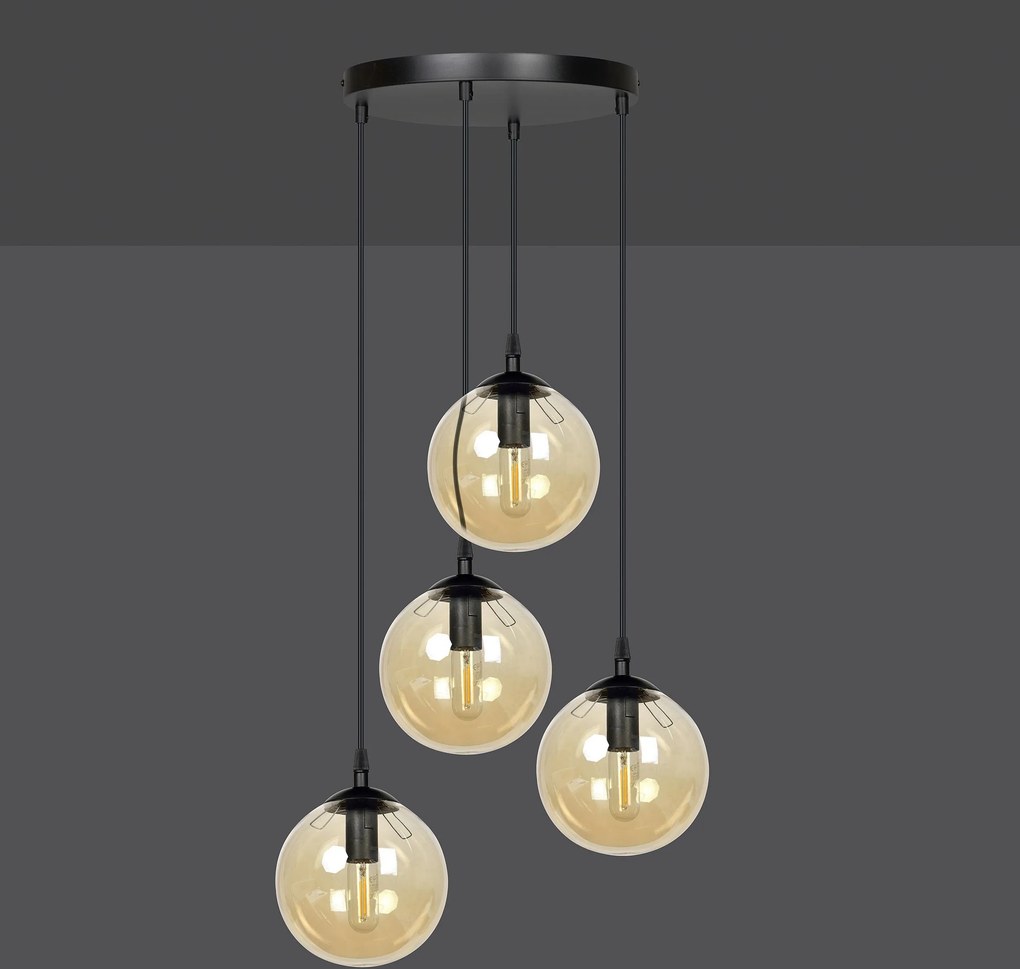 Emibig modern függeszték cosmo borostyán fekete emi713/4prem