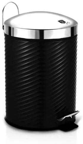 Berlinger Haus Royal Black Collection rozsdamentes szemetes metál külső bevonattal, 5 L, fekete