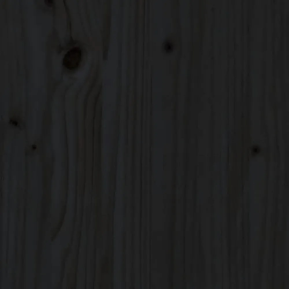 fekete tömör fenyőfa fali fejtámla 147 x 3 x 90 cm